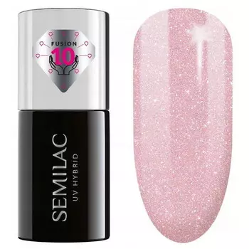 Semilac 805 Extend Care 5in1 Glitter Dirty Nude Rose, 7 мл гибридный цветной лак-база Верх