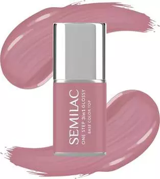 SEMILAC One Step Glossy 3in1 Hybrid Nail Polish S201 Earth Pink 7 мл