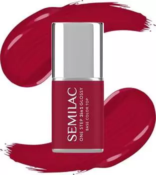 SEMILAC One Step Glossy 3in1 Hybrid Nail Polish S575 Темно-красный 7 мл