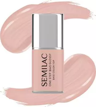 SEMILAC One Step Glossy 3in1 Hybrid Nail Polish S450 Light Peach 7 мл
