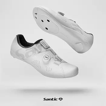 Sendike Шоссейная обувь для велоспорта с замком Профессиональная обувь для велоспорта для мужчин и женщин [Haohan] Белый 44 Santic