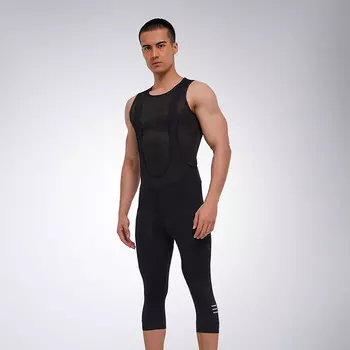 Sendike укороченные брюки для верховой езды на подтяжках, джерси для езды на велосипеде, мужские брюки с губчатой подушкой, черные, XL Santic