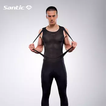 Sendike укороченные брюки с поясом для подтяжек для езды на велосипеде, джерси с губчатой подушкой, мужские брюки для верховой езды [сухая дорога], черные 2XL Santic