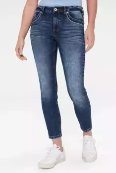 SENSES.THE LABEL Джинсы узкого кроя с разрезом по низу Senses.The Lable, синий