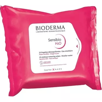 Sensibio H2O Салфетки для снятия макияжа с мицеллярным раствором 25, Bioderma