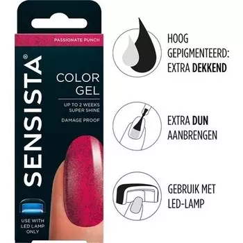 Sensista Color Gel Passionate Punch — красный/розовый с блестками