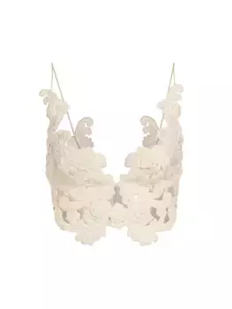 Сенсорный бархатный укороченный топ Zimmermann, цвет macadamia