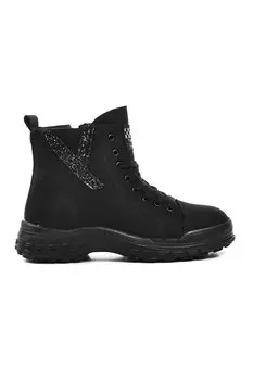 Senta Черные женские ботинки с флисовой подкладкой Walkway