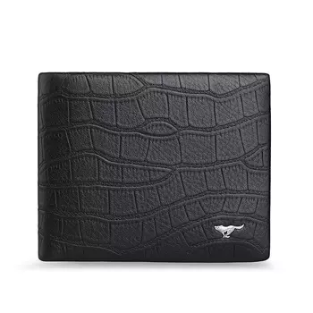 SEPTWOLVES Кошелек из натуральной коровьей кожи высшего качества, черный, мужской