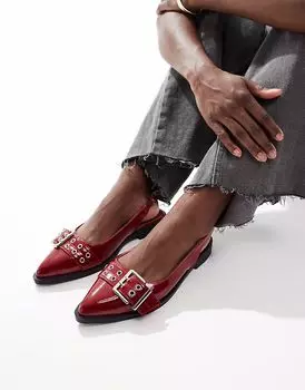 SEQWL Vardy сандалии с открытой пяткой и пряжкой красного цвета