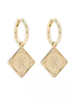 Серьга Bruno из желтого золота с бриллиантами Lauren Rubinski, золотой