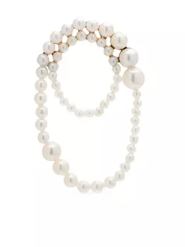 Серьга Embrasse из желтого золота с жемчугом Sophie Bille Brahe, белый