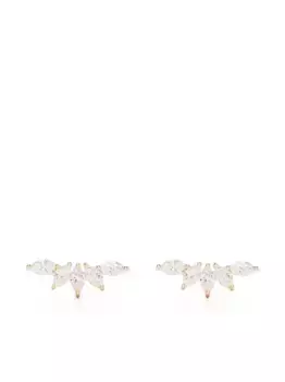 Серьга Fan из желтого золота с бриллиантами Ef Collection, золотой