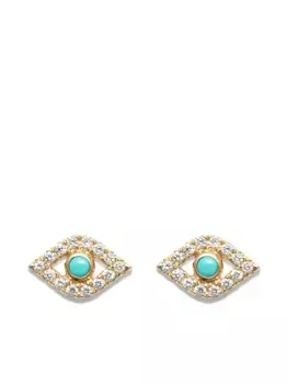 Серьга-гвоздик Evil Eye из желтого золота Sydney Evan, золотой