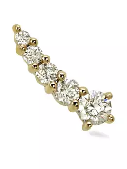 Серьга-гвоздик Shooting Star из желтого золота с бриллиантами Lark & Berry, золотой