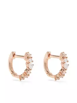 Серьга-хагги из розового золота с бриллиантом Ef Collection, розовый