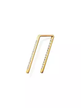 Серьга из желтого золота с бриллиантами Shihara, металлик