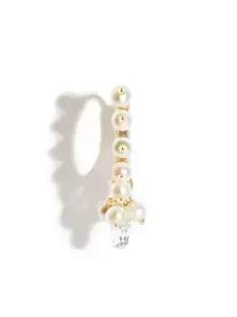 Серьга из желтого золота с жемчугом и бриллиантами MARIA TASH, золотой