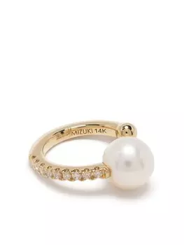 Серьга-кафф Sea of Beauty из желтого золота с бриллиантами и жемчугом Mizuki, золотой