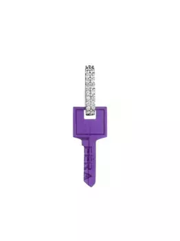 Серьга Key из белого золота с бриллиантами ERA, фиолетовый