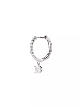 Серьга-кольцо из белого золота с бриллиантами Anita Ko, серебяный
