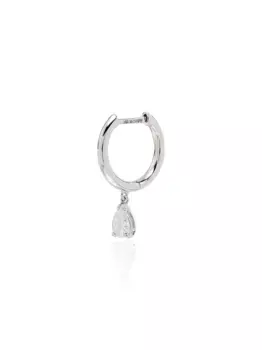 Серьга-кольцо из белого золота с бриллиантом Anita Ko, серебяный