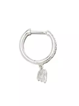 Серьга-кольцо из белого золота с бриллиантом Anita Ko, серебяный
