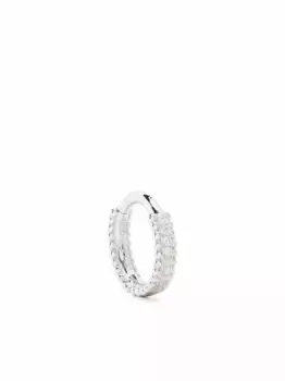 Серьга-кольцо из белого золота с бриллиантами Djula, серебяный