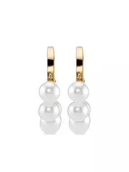 Серьга-кольцо из желтого золота с жемчугом Sydney Evan, золотой