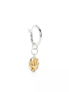 Серьга-кольцо Marijuana Leaf True Rocks, серебряный