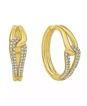 Серьга-кольцо с хрустальным узлом And Now This, желтый