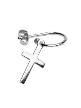 Серьга-кольцо с крестом Saskia Diez, серебяный