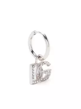 Серьга-кольцо с кристаллами DOLCE & GABBANA, серебяный