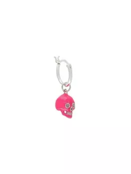 Серьга-кольцо с подвеской Skull True Rocks, серебряный