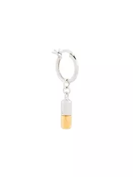 Серьга-кольцо с подвеской в виде пилюли True Rocks, серебряный