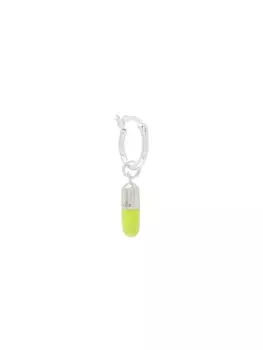 Серьга-кольцо с подвеской в виде пилюли True Rocks, серебряный