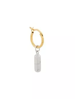 Серьга-кольцо с подвеской в виде пилюли True Rocks, золотой