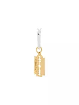 Серьга-кольцо с подвеской в виде лезвия True Rocks, серебряный