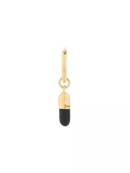 Серьга-кольцо с подвеской в виде пилюли True Rocks, золотой