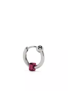 Серьга-кольцо Square из белого золота ERA, серебяный