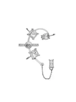 Серьга Medusa с кристаллами Versace, серебряный