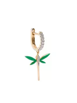 Серьга-подвеска в виде стрекозы из 18-каратного желтого золота с бриллиантами Anapsara, золотой