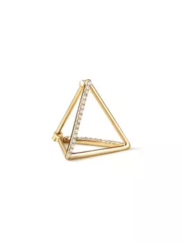Серьга с бриллиантовым треугольником 15 (02) Shihara, металлик