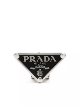 Серьга с логотипом Prada, серебряный