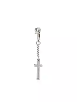 Серьга с подвеской-крестом DSQUARED2, серебяный