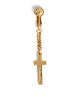 Серьга с подвеской-крестом DSQUARED2, золотой