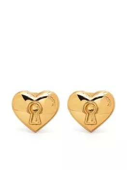 Серьга с тисненым логотипом Moschino, золотой