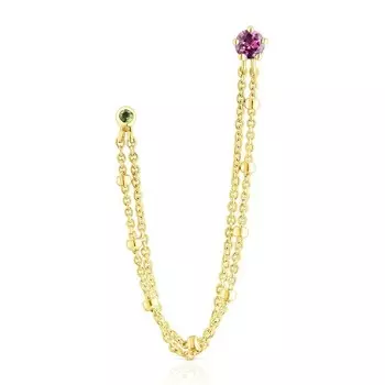 Серьга Tous Cool Joy 1/2 Double, золото/родолит