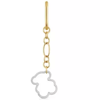Серьга Tous New Silueta Long Bear Motif, позолоченное серебро/серебро