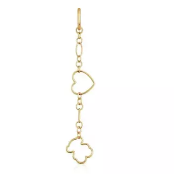 Серьга Tous New Silueta Single Long Motifs, позолоченное серебро